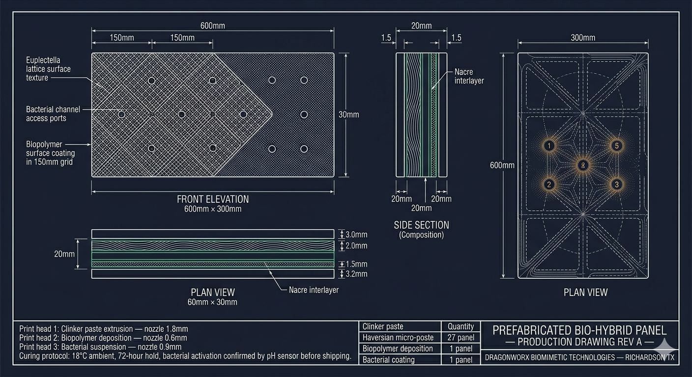 Prefabricated Bio-Hybrid Panel — Production Drawing Rev A